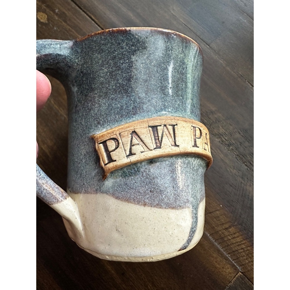 Mimi and Paw Paw handmade pottery clay 14-16 oz coffee mugs - Picture 7 of 10